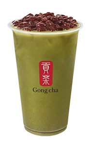 Matcha Milk Tea with Red Bean Gong Cha